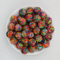 15mm Patterned Printed Silicone Round Beads Bright Colors 50pcs - Book Wall