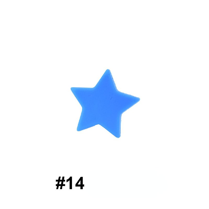 14mm Star Silicone Beads Solid Colors Matte Finish 50pcs 11
