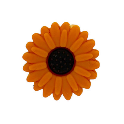 Silicone Focal Beads Daisy Sunflower Rounded Center 20pcs 39