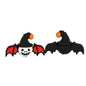 Silicone 3D Focal Beads Halloween Witch Bat Red Wings Skull Faces 20pcs