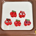 Painted Cherry Acrylic Beads 18mm Baking Labub Kitty Pattern 10pcs