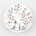 Snowman Christmas 3D Silicone Focal Beads Wholesale, White Orange Noses Brown Arms