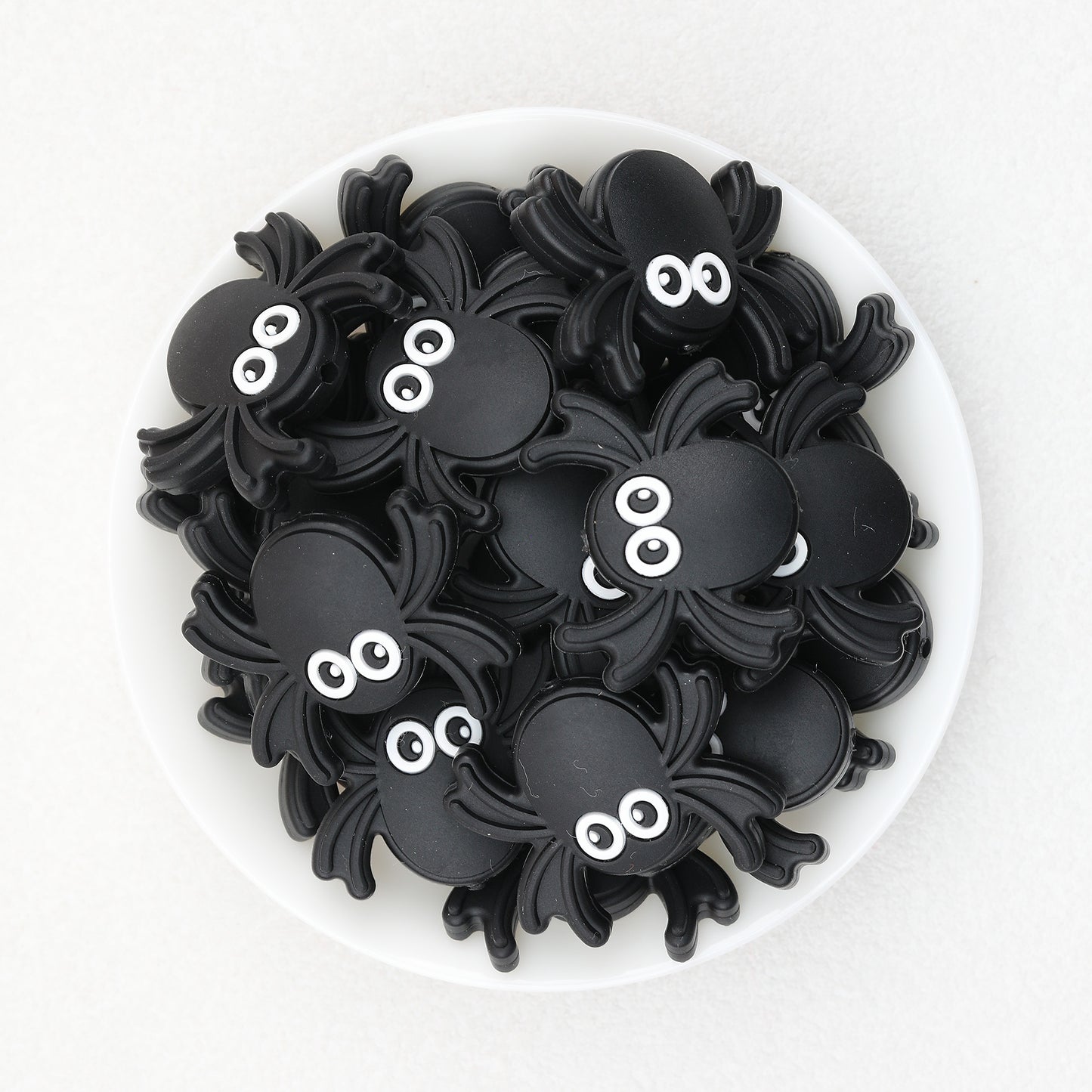 Halloween Black Spider Silicone Focal Beads 20 pcs 2
