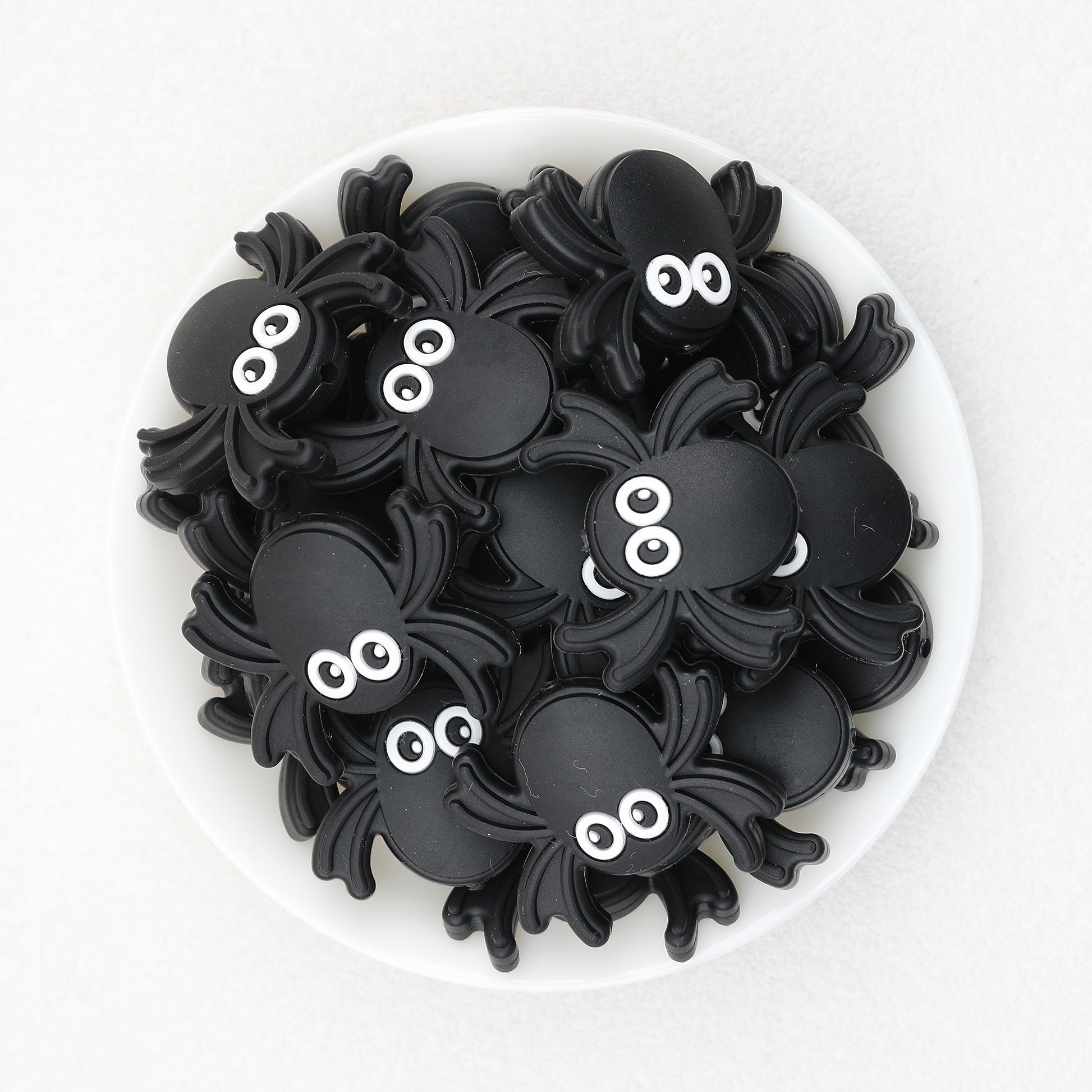 Halloween Black Spider Silicone Focal Beads 20 pcs 2