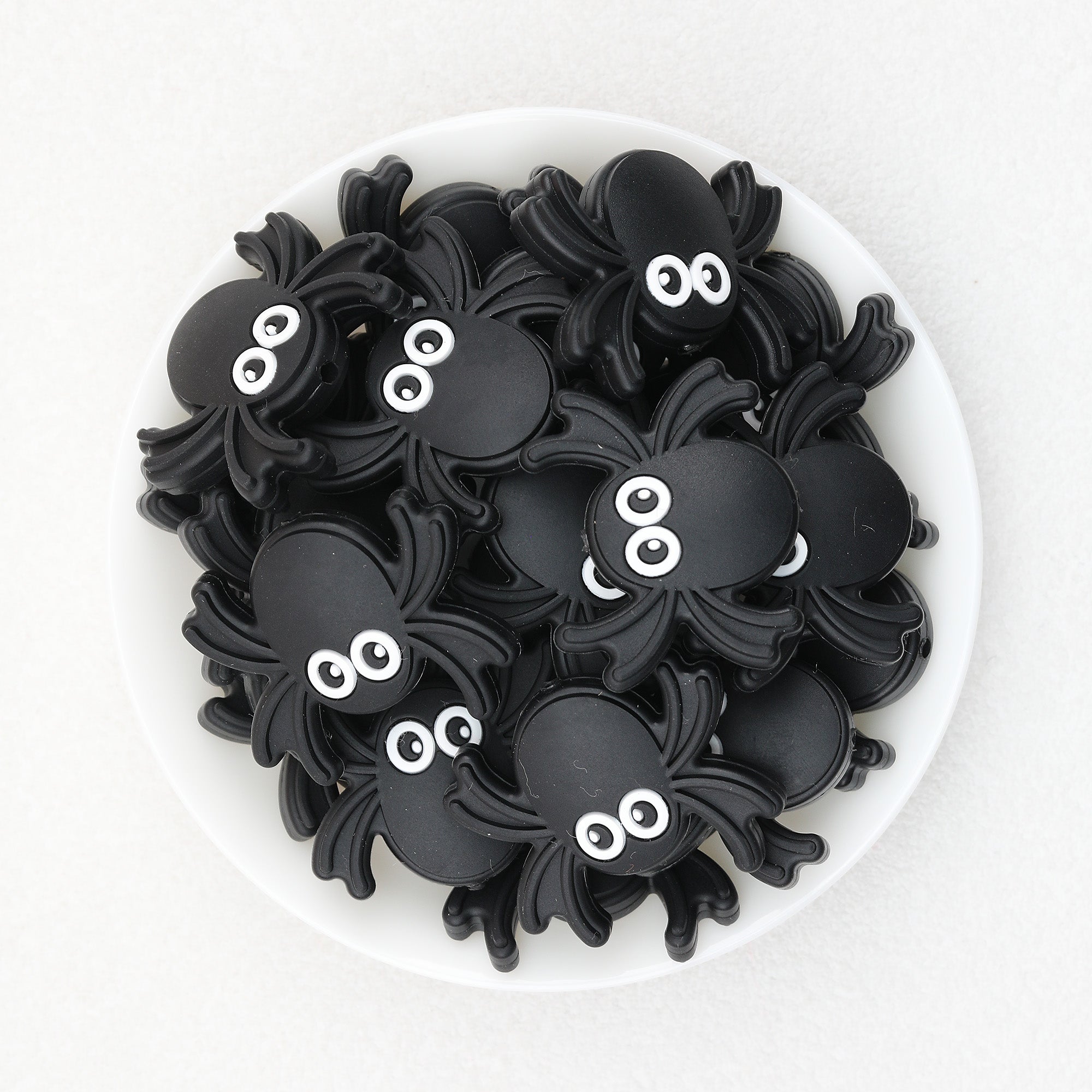 Halloween Black Spider Silicone Focal Beads 20 pcs 2