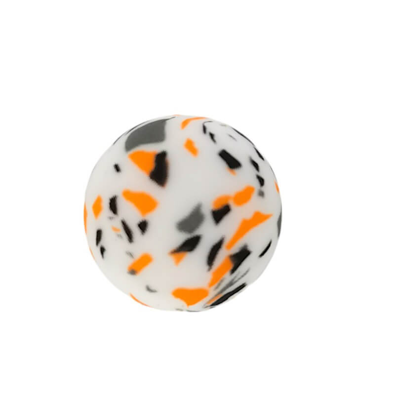 15mm Silicone Beads Terrazzo Print Multi Color 50pcs 4