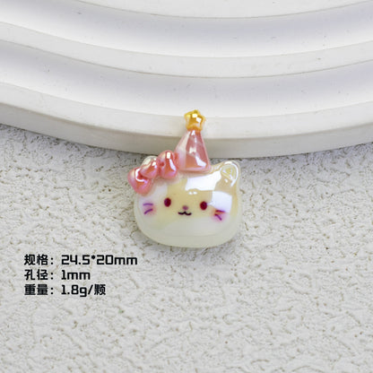 Glossy Plating Tiny Cute HK Kitten Resin Beads 10pcs 7