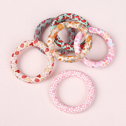 65mm Silicone Beads Printed Designs Vibrant Colors