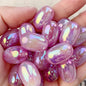 Electroplated Opal Jujube Shaped Resin Beads 21mm Iridescent 10pcs 2