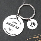 Inspirational Stainless Steel Keychain You Are Awesome Message Thumbs Up Charm 5