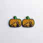 Silicone Focal Beads Halloween Pumpkin With Cats And Bats 20pcs