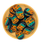 Silicone Focal Beads Halloween Pumpkin Basket Filled with Turquoise Items 1 pcs 2