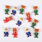 Silicone 3D Focal Beads Mascot White Haired Sea Eagle Kratch Holding Soccer Balls 20pcs 5