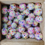 Bubblegum Round Rhinestone Beads 14mm Textured Shimmer 50pcs 11