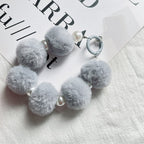Beaded Ball Pearl Pom Pom Wristlet Keychain Colorful Pastel Neutrals 8