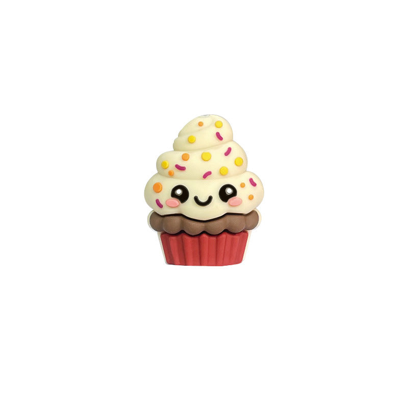 3D Mini Sugar Sprinkle Cupcake Silicone Focal Beads 20pcs 6