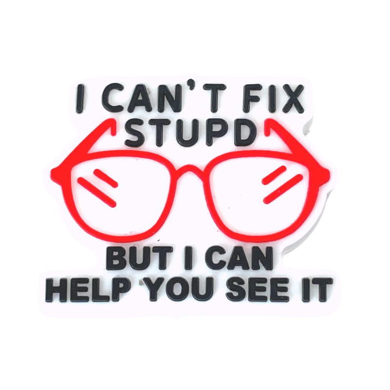 Silicone Focal Beads Eyeglasses With Witty Quote 20pcs