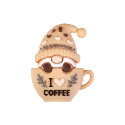 3D Coffee-Themed Silicone Focal Beads Cute Coffee Cups 20pcs 14