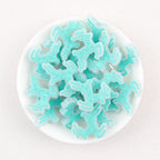 Christmas Reindeer Silicone Focal Beads Wholesale, Blue Snowflake Design