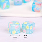 Jelly Texture Square Acrylic Beads 14mm Marine Series 10pcs 2