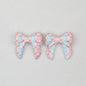 3D Printed Bow Shape Silicone Beads Colorful Pattern 10pcs - 19