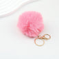 Pom Pom Keychain Fluffy Imitation Rex Rabbit Fur Ball 8cm With Lobster Clasp - 19# deep pink