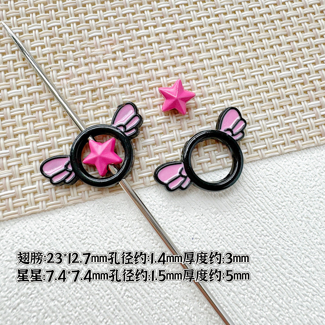 Wand Metal Beads Painted Anime Style Alloy 10pcs 13