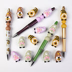 Silicone 3D Focal Beads Spring Dwarf Holding Bee Heart 20pcs 8
