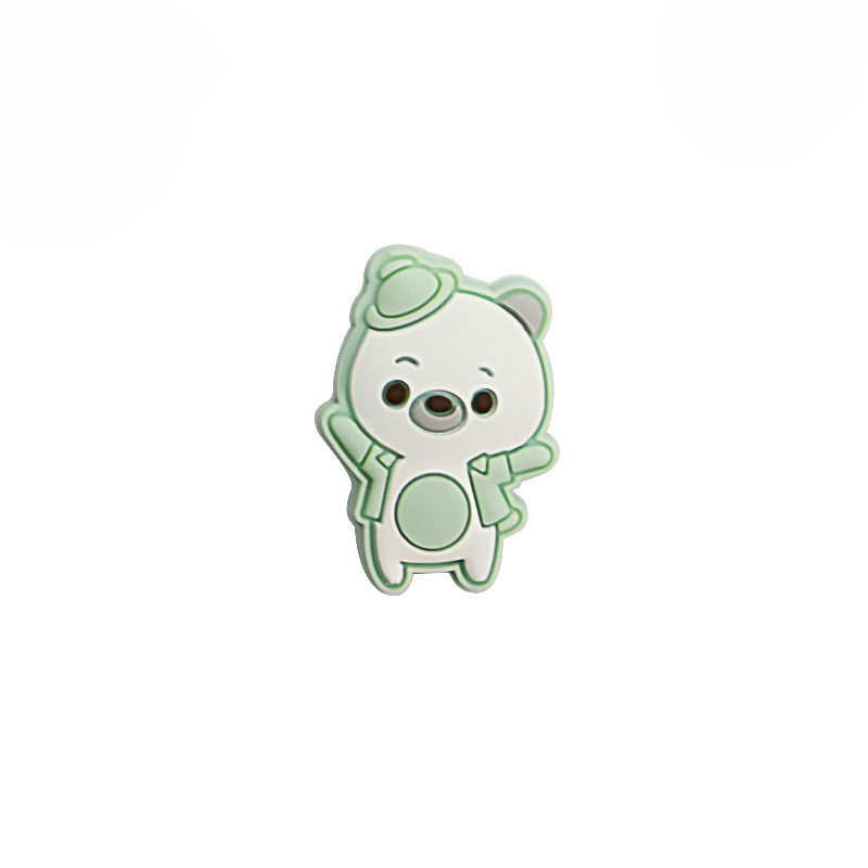 Silicone Focal Beads Dancing Bears Wearing Tilted Hat 20pcs 9