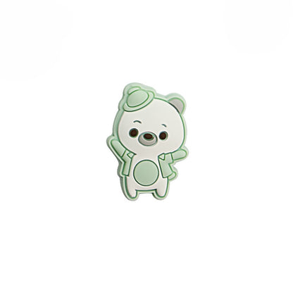 Silicone Focal Beads Dancing Bears Wearing Tilted Hat 20pcs 9