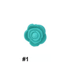 Double-Sided Flower Silicone Beads Multi Color Solid 50pcs 5