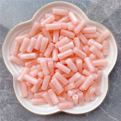 Acrylic Tube Beads 8x20mm Pastel Marbled Soft Glow 10pcs 14