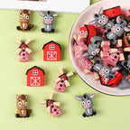 Silicone 3D Focal Beads Farm Animal Donkey Tuft of Hair 20pcs