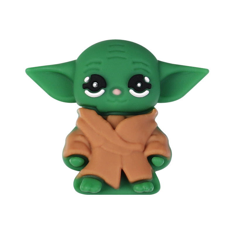 Silicone 3D Focal Beads Love Stitch Holding Heart with Yoda Robes 20pcs 10