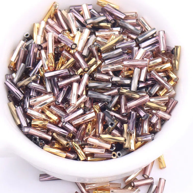 Plating Metallic Color Twisted Bugle Glass Beads 6mm 2500pcs 36