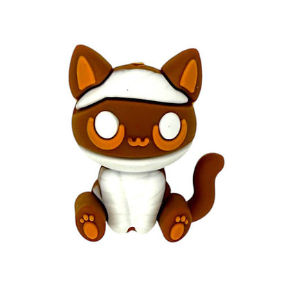 Silicone 3D Focal Beads Bandage Cat Sitting Pose 20pcs 3
