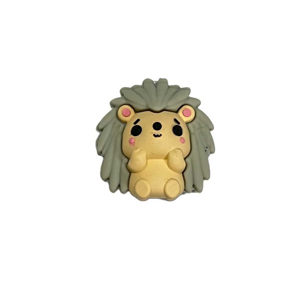 Silicone 3D Focal Beads Hedgehog Front Facing 20pcs 2