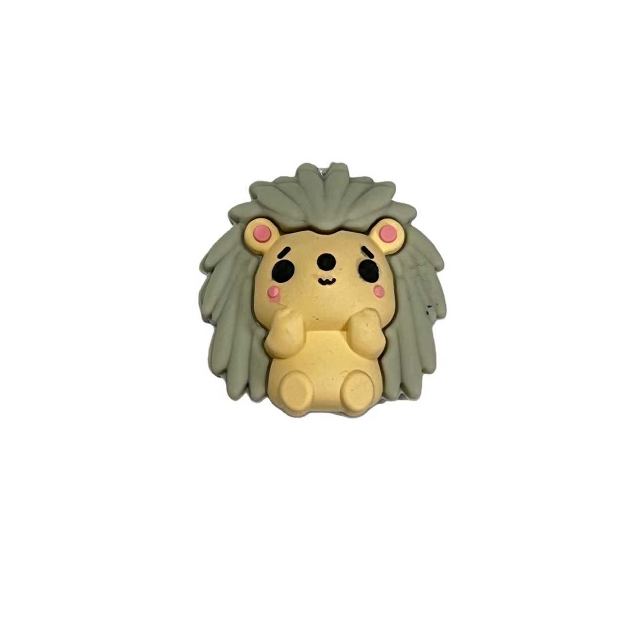 Silicone 3D Focal Beads Hedgehog Front Facing 20pcs 2