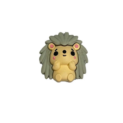 Silicone 3D Focal Beads Hedgehog Front Facing 20pcs 2