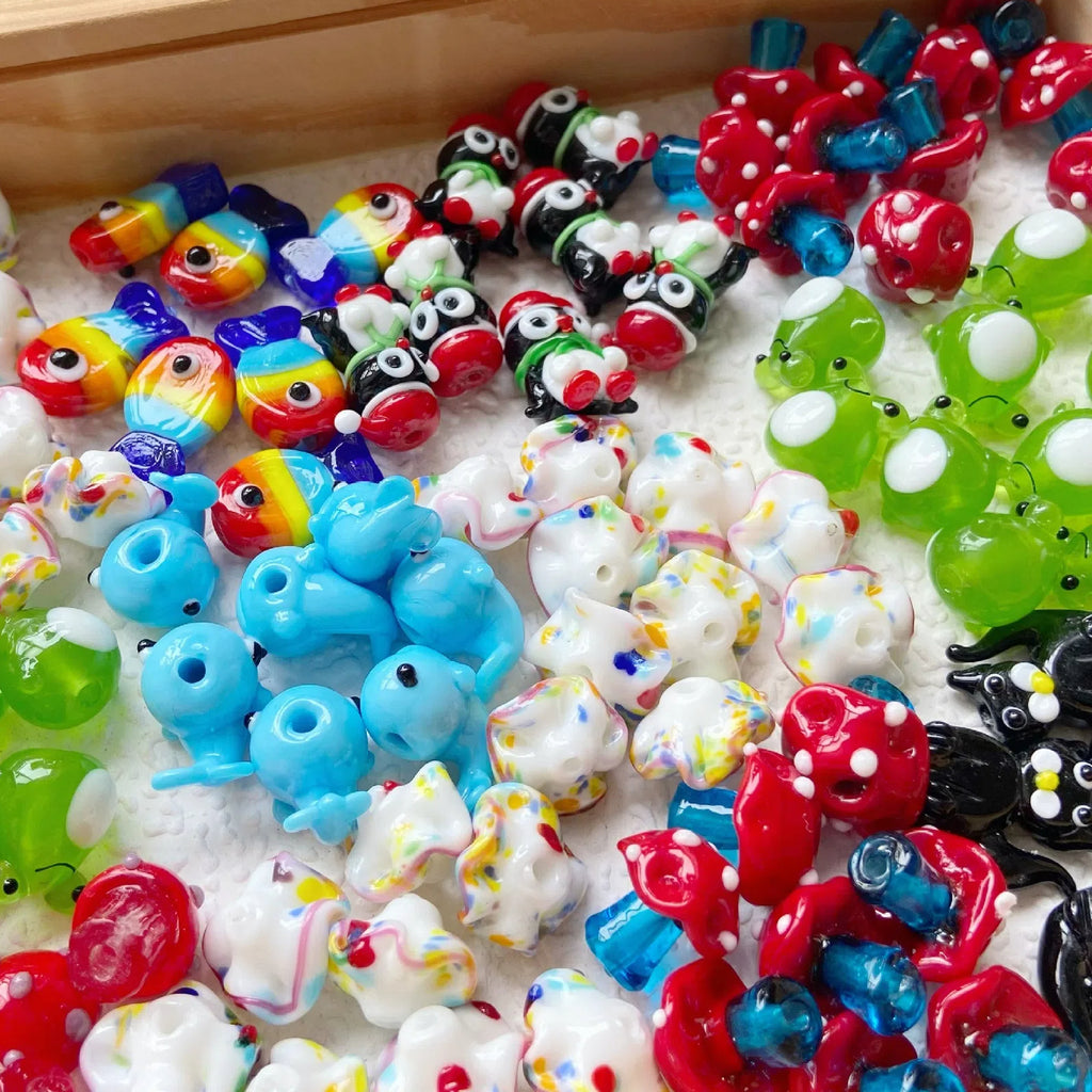 Hand Painted Animal Series Lampwork Glass Beads 1pc Adorable Characters 2