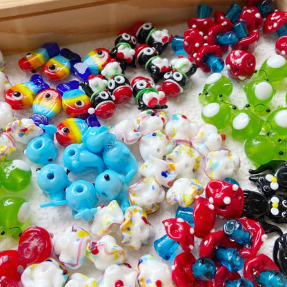 Hand Painted Animal Series Lampwork Glass Beads 1pc Adorable Characters 2