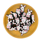 Silicone Focal Beads Easter Rose Rabbit Holding Pink Rose 2