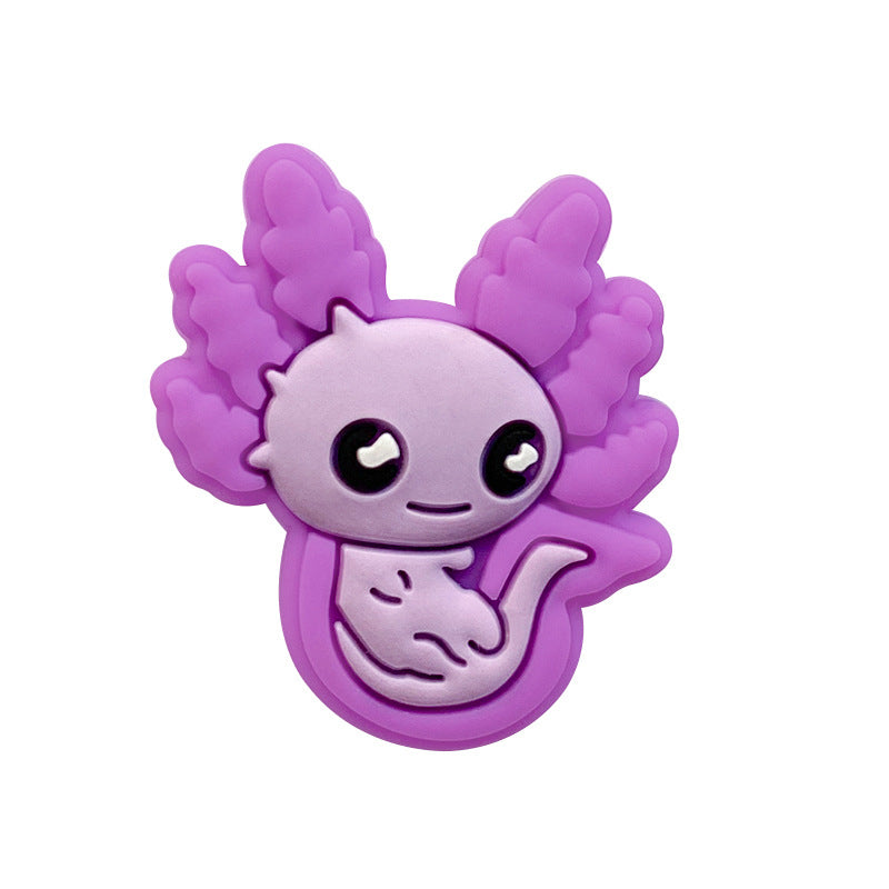 Silicone Focal Beads Axolotl Smiling Face Colorful 20pcs 3