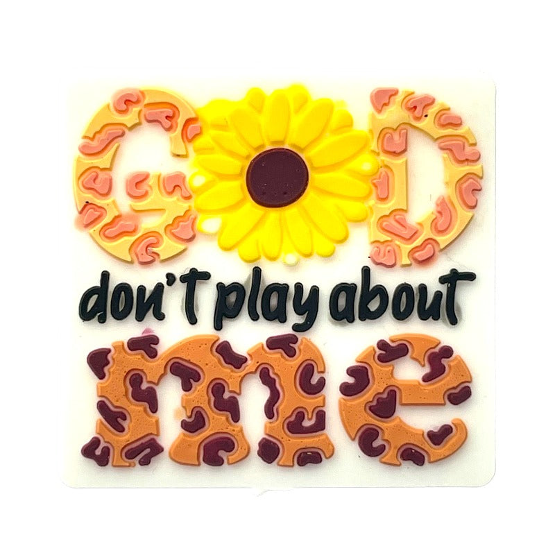 Silicone Focal Beads Don Play About Me Sunflower Leopard Print 20pcs