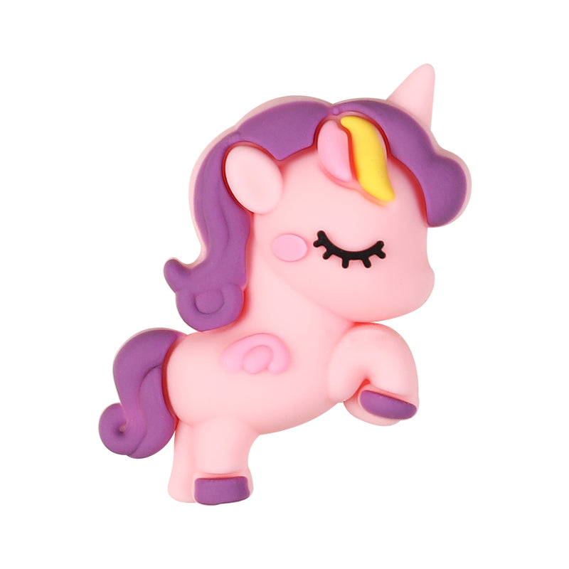 Silicone 3D Focal Beads Unicorn Pastel Colors Curly Manes 20pcs 11