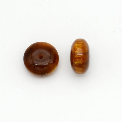 10mm Resin Rondelle Beads Imitation Gold Thread Amber 100pcs 4