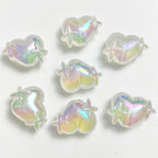UV Finish Heart Star Acrylic Beads 14x20mm Glow In The Dark 50pcs 6