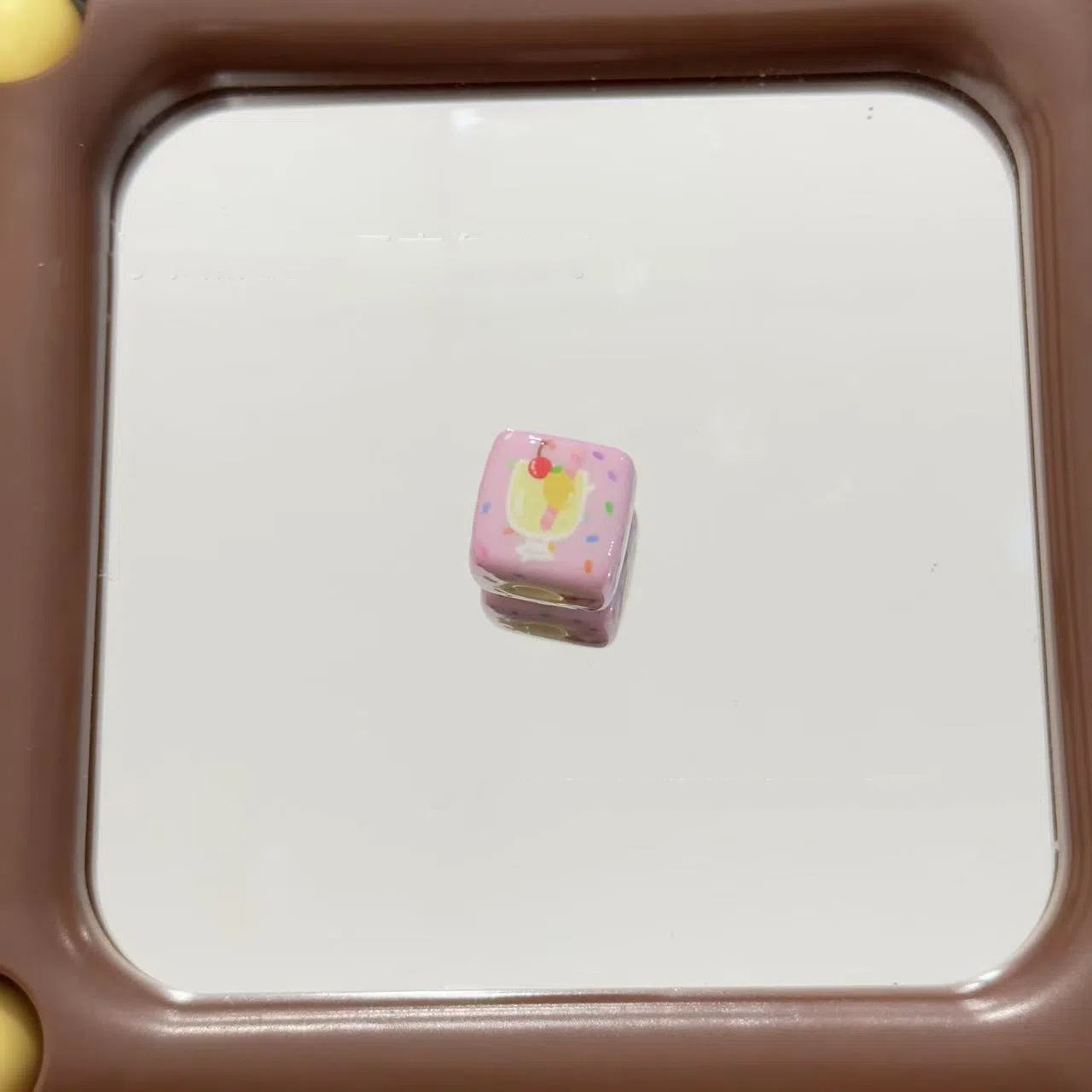 Square Acrylic Beads 14mm Tasty Snack Printed Pastel Colors 10pcs 6
