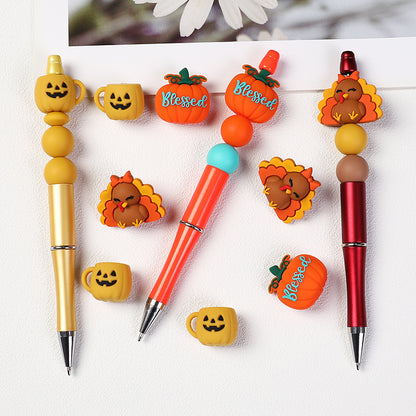 3D Thanksgiving Silicone Focal Beads Turkey Pumpkin Cup Design 20pcs 6