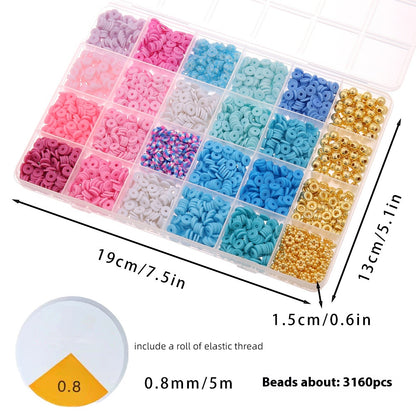 Heishi Clay Beads 6mm Polymer Colorful Matte Doughnut 1 Strand 5